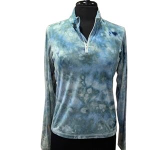 Boho Yoga Bambooty Bodygear Small Long Sleeve 1/4 Zip Blue Athleisure Bamboo